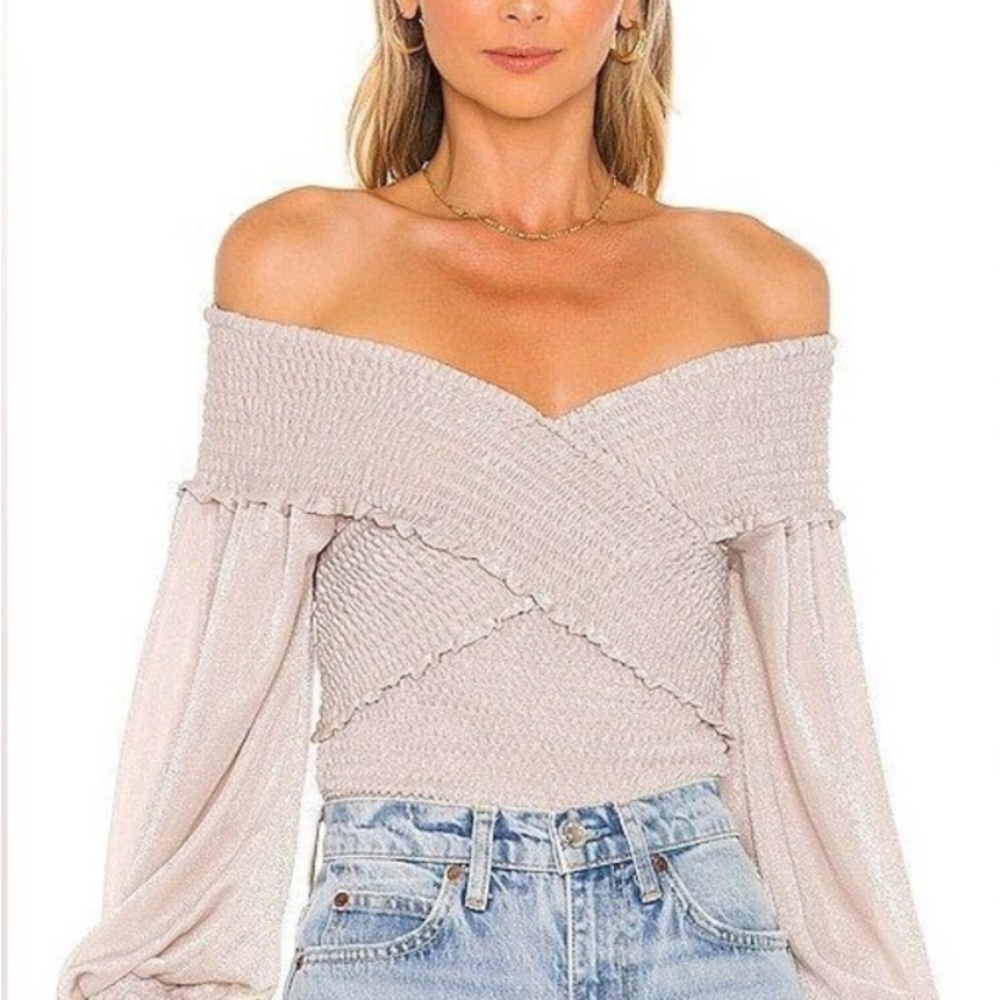 BB Dakota Waffle Knit Off-Shoulder Top